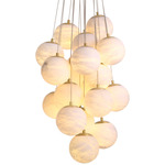 Sphinx Chandelier - Antique Brass / Alabaster