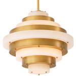 Lazzari Chandelier - Antique Brass / Alabaster