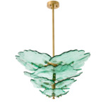 Florina Chandelier - Antique Brass / Green