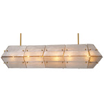 Ferrucci Linear Chandelier - Antique Brass / Smoke