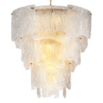 Asinara Chandelier - Antique Brass / Clear Textured