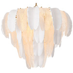 Saint Lucia Chandelier - Antique Brass / Clear / White
