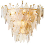 Rhombus Chandelier - Antique Brass / Clear