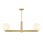 Bronwyn Linear Chandelier - Natural Brass / White