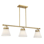 M100125 Linear Pendant - Natural Brass / White