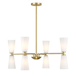 Brynne Chandelier - Natural Brass / White