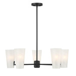 M100130 Chandelier - Matte Black / White