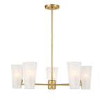 M100130 Chandelier - Natural Brass / White