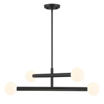 M100133 Chandelier - Matte Black / White