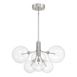 Globe Bouquet Chandelier - Brushed Nickel / Clear