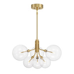 Globe Bouquet Chandelier - Natural Brass / Clear