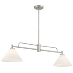 M100136 Linear Island Pendant - Brushed Nickel / White