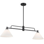M100136 Linear Island Pendant - Matte Black / White