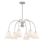 M100138 Chandelier - Brushed Nickel / White Linen