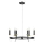 M100140 Chandelier - Mate Black / Natural Brass