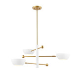 M100143 Chandelier - Natural Brass / White