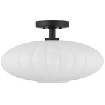 M60075 Semi-Flush Ceiling Light - Matte Black / White