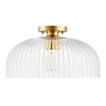 M60080 Semi-Flush Ceiling Light - Natural Brass / Clear
