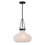 M7046 Pendant - Matte Black / White