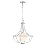 M7047 Pendant - Brushed Nickel / White
