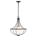 M7047 Pendant - Matte Black / White