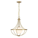 M7047 Pendant - Natural Brass / White