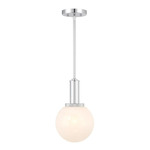 Bronwyn Pendant - Chrome / White