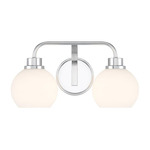 Curved Arm Bathroom Vanity Light - Chrome / White