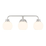 Curved Arm Bathroom Vanity Light - Brushed Nickel / White