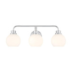 Curved Arm Bathroom Vanity Light - Chrome / White