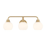 Curved Arm Bathroom Vanity Light - Natural Brass / White
