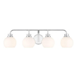 Curved Arm Bathroom Vanity Light - Chrome / White