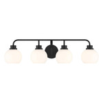 Curved Arm Bathroom Vanity Light - Matte Black / White