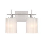 Bathroom Bar Vanity Light - Brushed Nickel / White