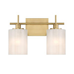 Bathroom Bar Vanity Light - Natural Brass / White