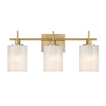 Bathroom Bar Vanity Light - Natural Brass / White