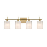 Bathroom Bar Vanity Light - Natural Brass / White