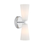 Brynne 2-Light Wall Sconce - Chrome / White
