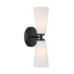 Brynne 2-Light Wall Sconce - Matte Black / White