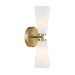 Brynne 2-Light Wall Sconce - Natural Brass / White