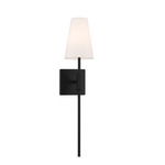 M90114 Wall Sconce - Matte Black / White Linen