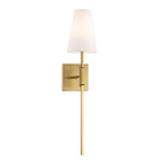 M90114 Wall Sconce - Natural Brass / White Linen