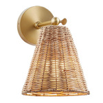 M90118 Wall Sconce Set of 2 - Natural Brass / Rattan