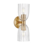 Astrid Wall Sconce - Natural Brass / Clear