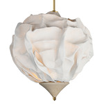 Shroud Pendant - Natural Aged Brass / White