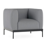 Asia Armchair - Black / Cotone Plain Grey