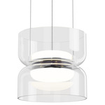 Totem Mini Up and Down Pendant - White / Clear