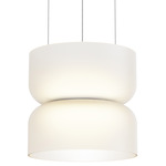 Totem Mini Up and Down Pendant - White / Etched White