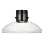 Morgan Warm Dim Ceiling Flush Light - Burnished Bronze / Clear
