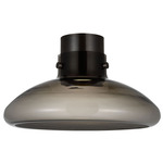 Morgan Warm Dim Ceiling Flush Light - Burnished Bronze / Smoke